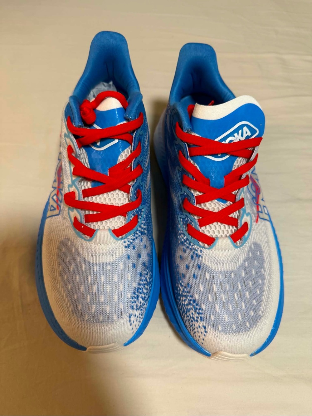 Hoka Blue, White & Red Women's Running Sneakers